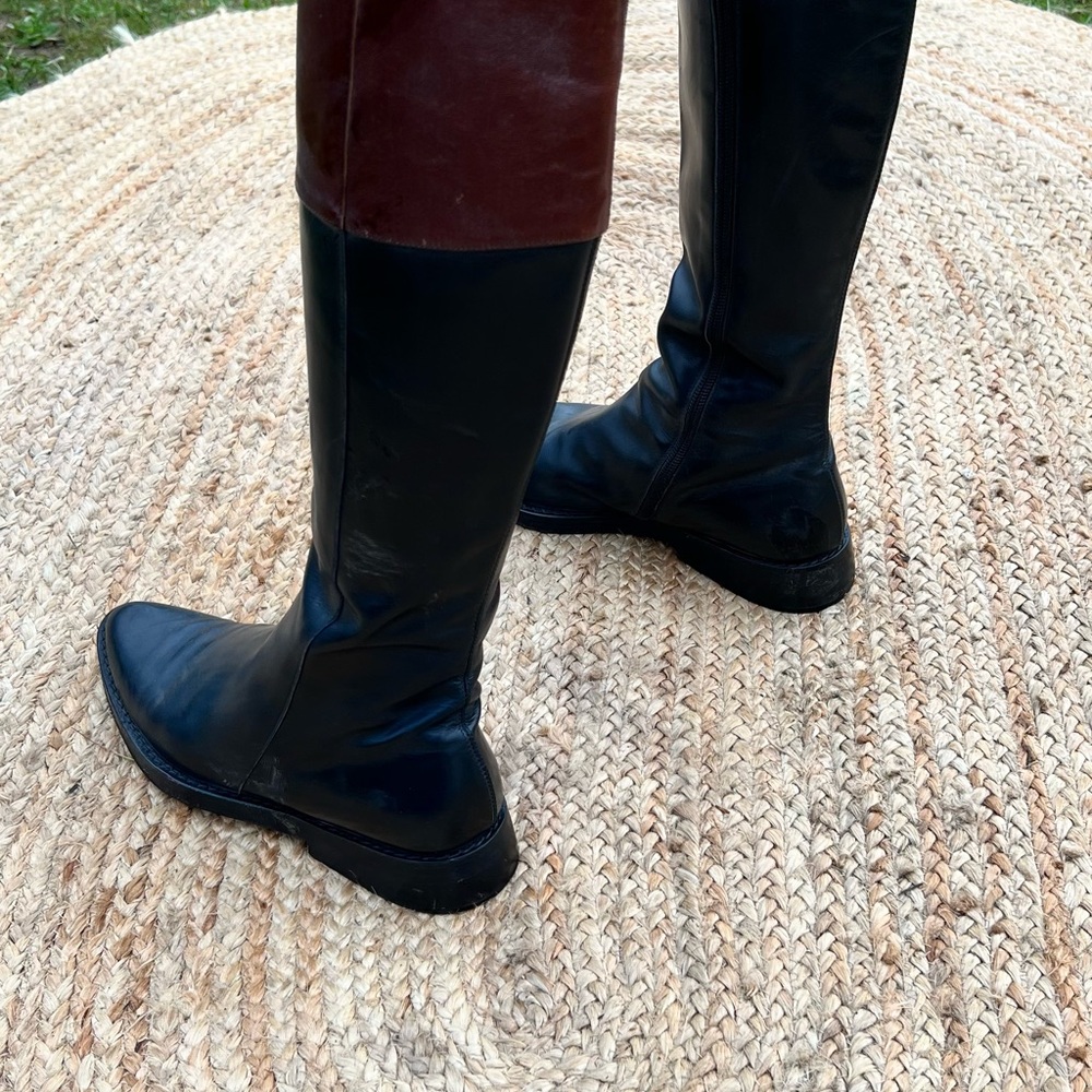 Elegant Black and Brown Women's Ann Demeulemeester riding  Boots - Picture 8 of 9